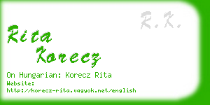 rita korecz business card